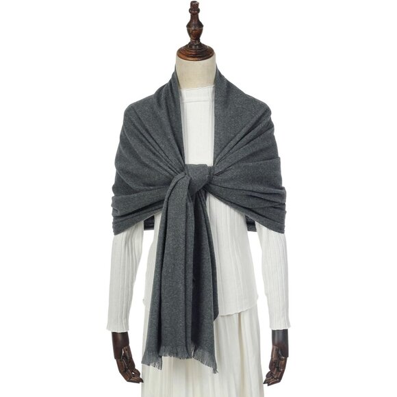 🆕 Women Grey Wedding Evening Dress Pashmina Shawl Winter Foulard Femme Wraps - Picture 4 of 7